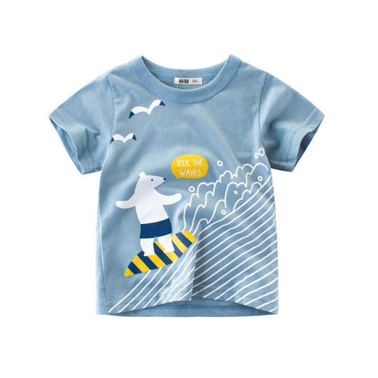 Children's short-sleeved t-shirts, baby clothes, boys - Almoni Express