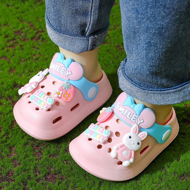 Children's Slippers Summer Cute Outdoor Soft Bottom Non-slip Boys And Girls Sandals Infant Kid Baby Hole Shoes - Almoni Express