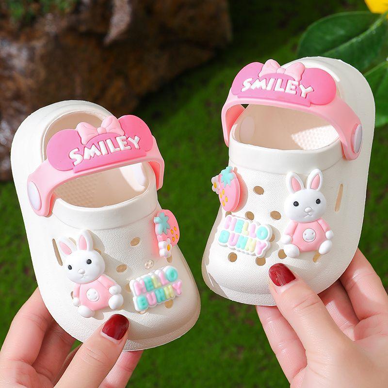 Children's Slippers Summer Cute Outdoor Soft Bottom Non-slip Boys And Girls Sandals Infant Kid Baby Hole Shoes - Almoni Express