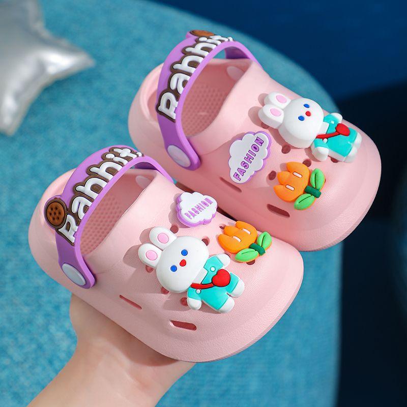 Children's Slippers Summer Cute Outdoor Soft Bottom Non-slip Boys And Girls Sandals Infant Kid Baby Hole Shoes - Almoni Express