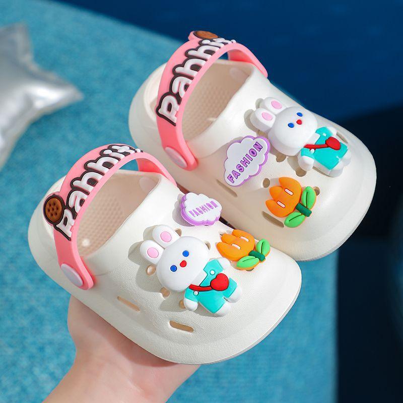 Children's Slippers Summer Cute Outdoor Soft Bottom Non-slip Boys And Girls Sandals Infant Kid Baby Hole Shoes - Almoni Express