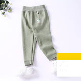 Children's solid color plus velvet leggings - Almoni Express