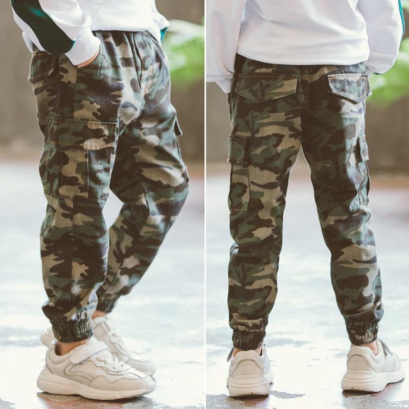 Children's Sports Military Camouflage Casual Trousers - Almoni Express