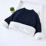 Children's Sweater With Plush And Thickened Pullover - Almoni Express