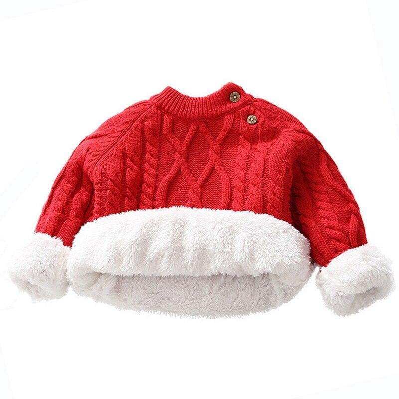 Children's Sweater With Plush And Thickened Pullover - Almoni Express