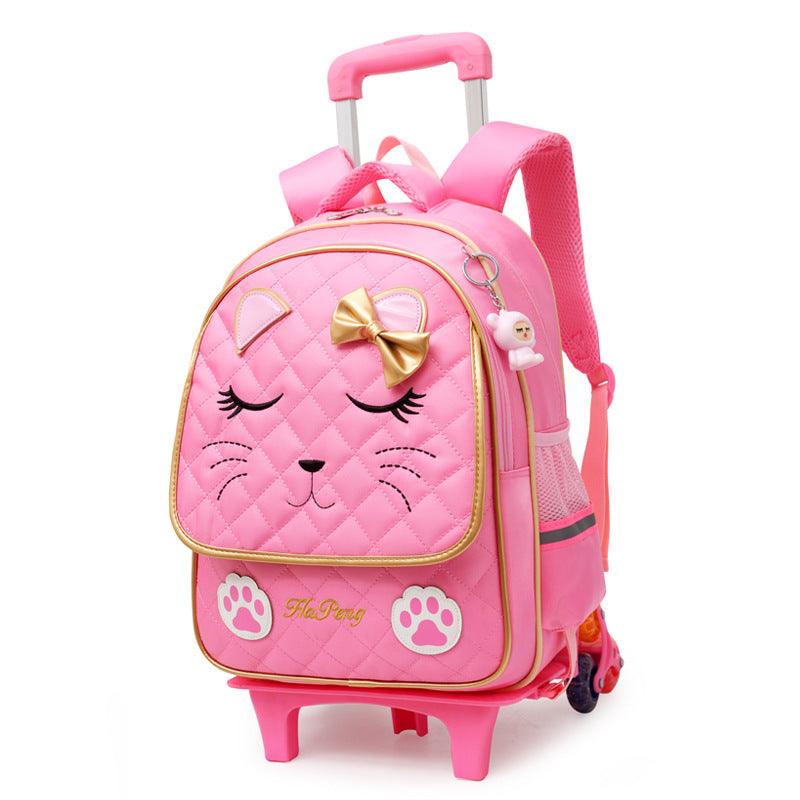 Children's Two-three-wheel Trolley Schoolbag Detachable - Almoni Express