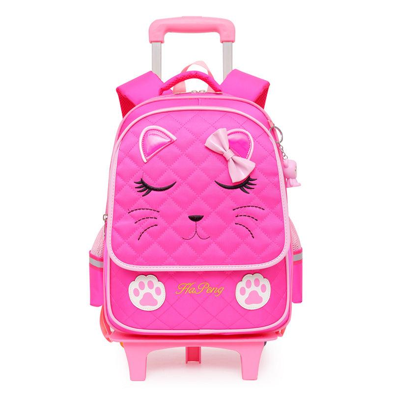 Children's Two-three-wheel Trolley Schoolbag Detachable - Almoni Express