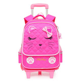 Children's Two-three-wheel Trolley Schoolbag Detachable - Almoni Express