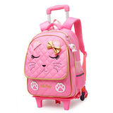 Children's Two-three-wheel Trolley Schoolbag Detachable - Almoni Express