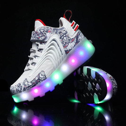 Children's Wheel Shoes LED Light Emitting Charging Children's Lamp Shoes - Almoni Express