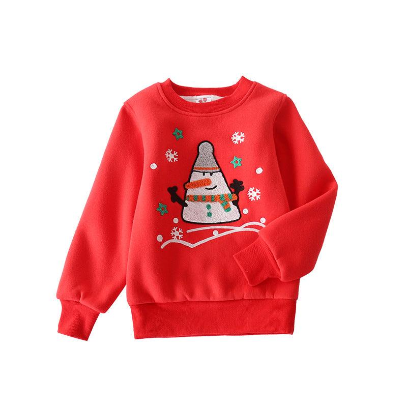 Christmas snowman plus velvet padded baby sweater - Almoni Express