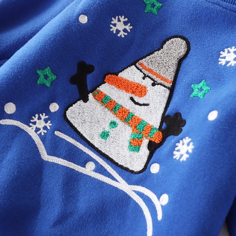 Christmas snowman plus velvet padded baby sweater - Almoni Express