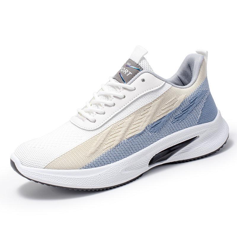 Color-blocked Mesh Sneakers Men Breathable Comfortable Casual Fashion Lace Up Wear-resistant Walking Running Sports Shoes - AL MONI EXPRESS