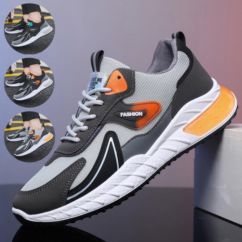 Color-blocked Sneakers Fashion Breathable Lace Up Mesh Sports Shoes For Men Casual Outdoor Running Walking Shoes - AL MONI EXPRESS