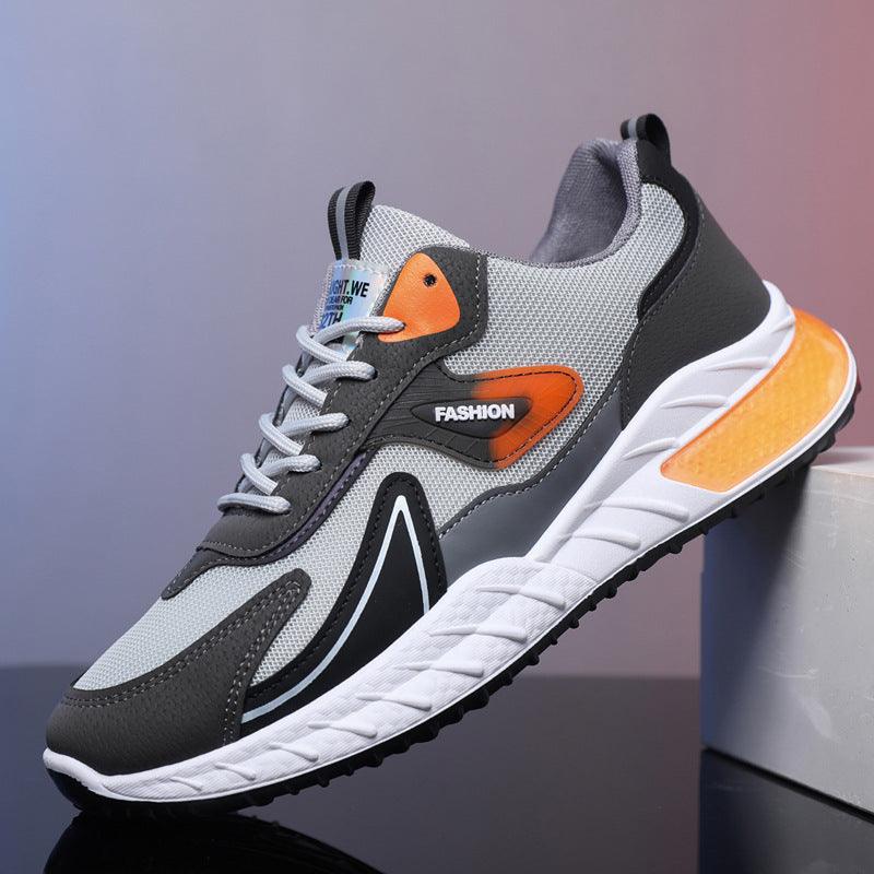 Color-blocked Sneakers Fashion Breathable Lace Up Mesh Sports Shoes For Men Casual Outdoor Running Walking Shoes - AL MONI EXPRESS