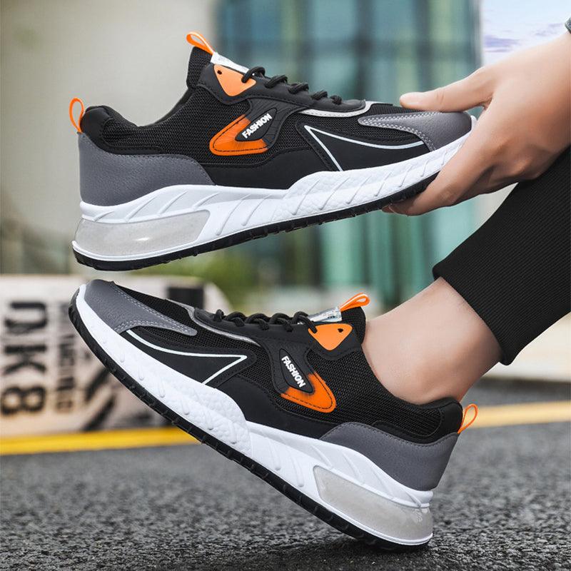 Color-blocked Sneakers Fashion Breathable Lace Up Mesh Sports Shoes For Men Casual Outdoor Running Walking Shoes - AL MONI EXPRESS