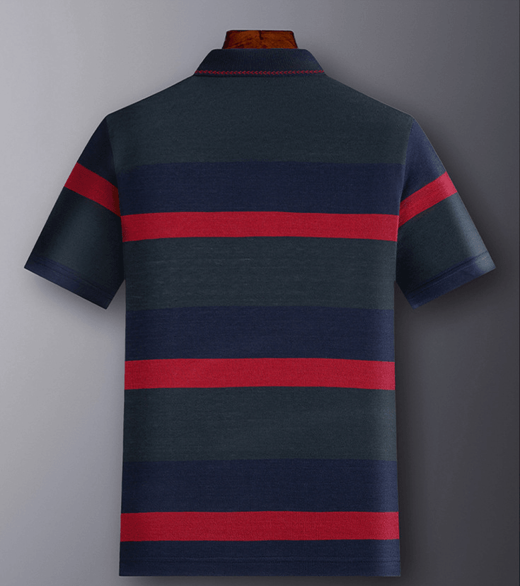 Colorblock Men's Short Sleeved Striped T Shirt - AL MONI EXPRESS