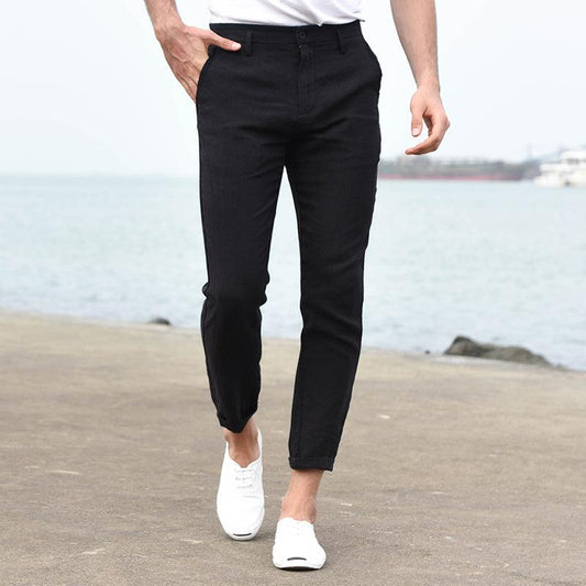 Cotton and linen breathable pants man - Almoni Express