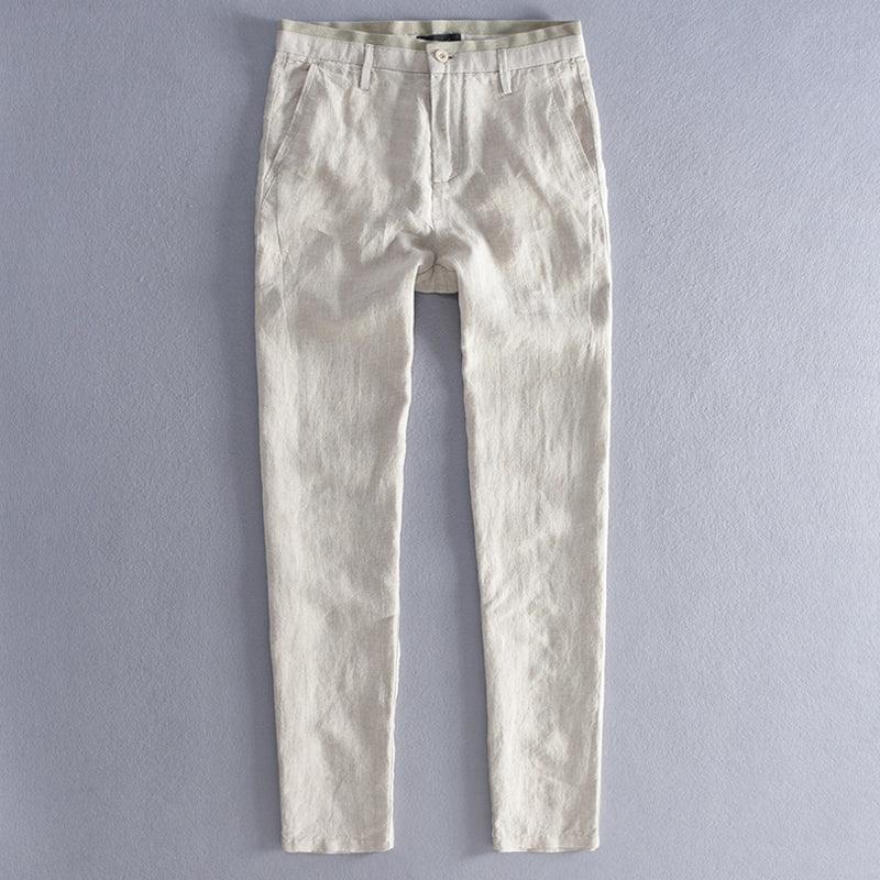 Cotton and linen breathable pants man - Almoni Express