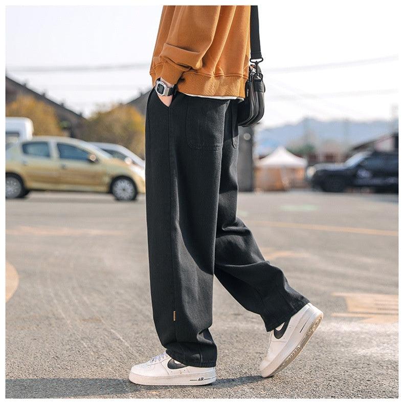 Cotton Pants Men's Casual Straight-leg Pants - Almoni Express