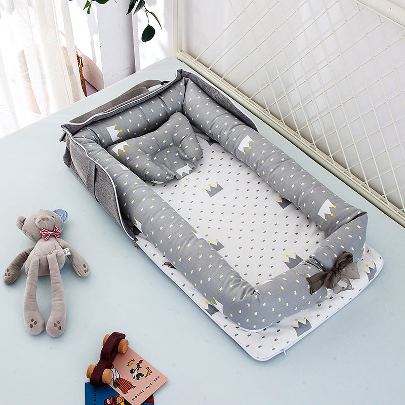 Cotton Portable Foldable Baby Bed - Almoni Express