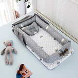 Cotton Portable Foldable Baby Bed - Almoni Express