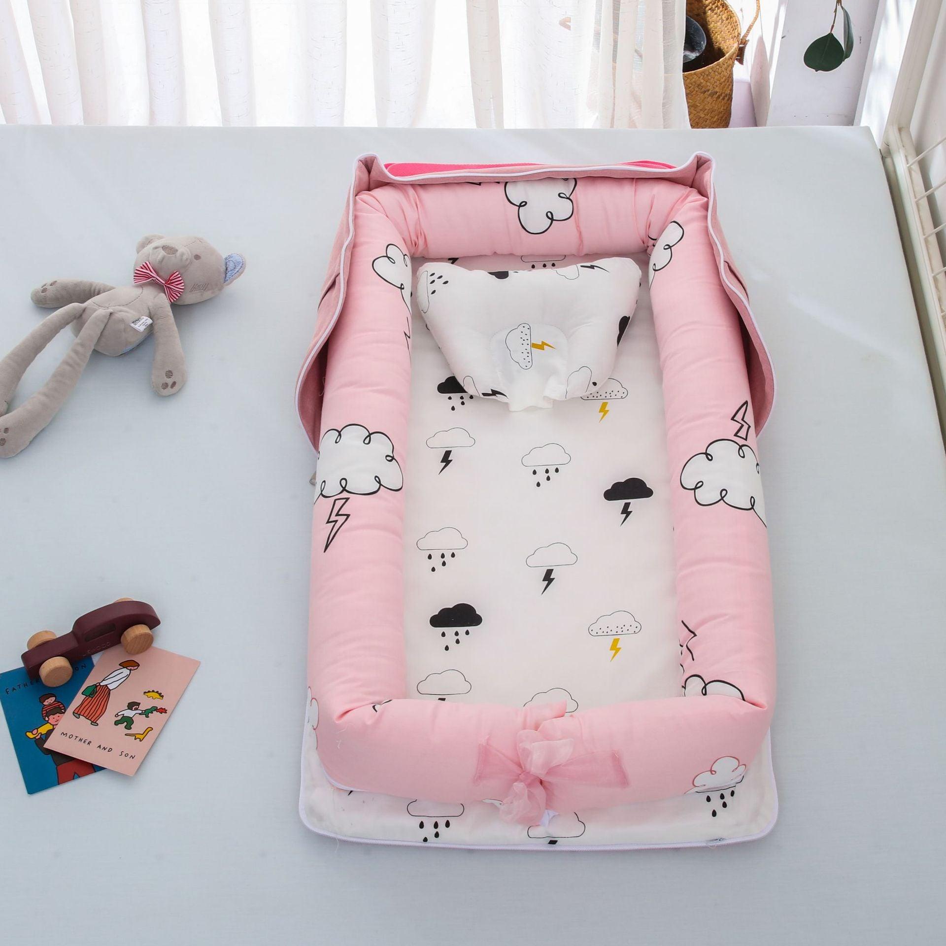 Cotton Portable Foldable Baby Bed - Almoni Express