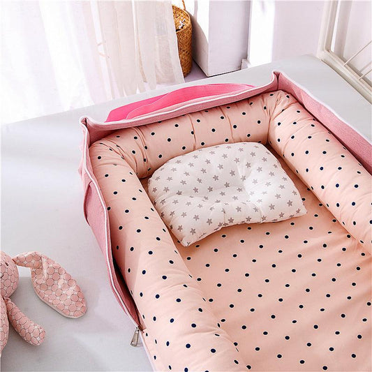 Cotton Portable Foldable Baby Bed - Almoni Express