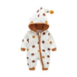 Cotton Printed Baby Hooded Crawling Bodysuit - Almoni Express