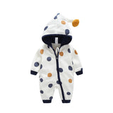 Cotton Printed Baby Hooded Crawling Bodysuit - Almoni Express