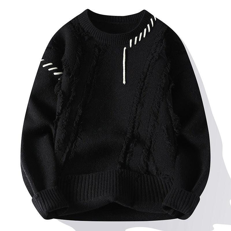 Crew Neck Pullover Sweater Casual - Almoni Express