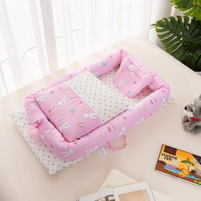 Crib Anti-pressure Newborn Foldable Portable Crib Middle Bed Baby Infant Mattress Bionic Travel Bed - Almoni Express