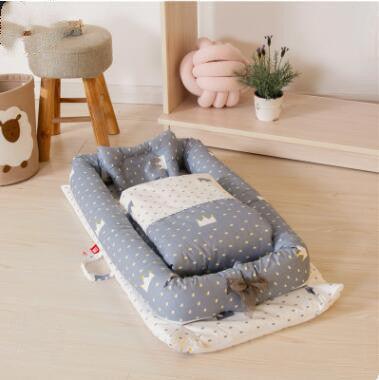 Crib Anti-pressure Newborn Foldable Portable Crib Middle Bed Baby Infant Mattress Bionic Travel Bed - Almoni Express