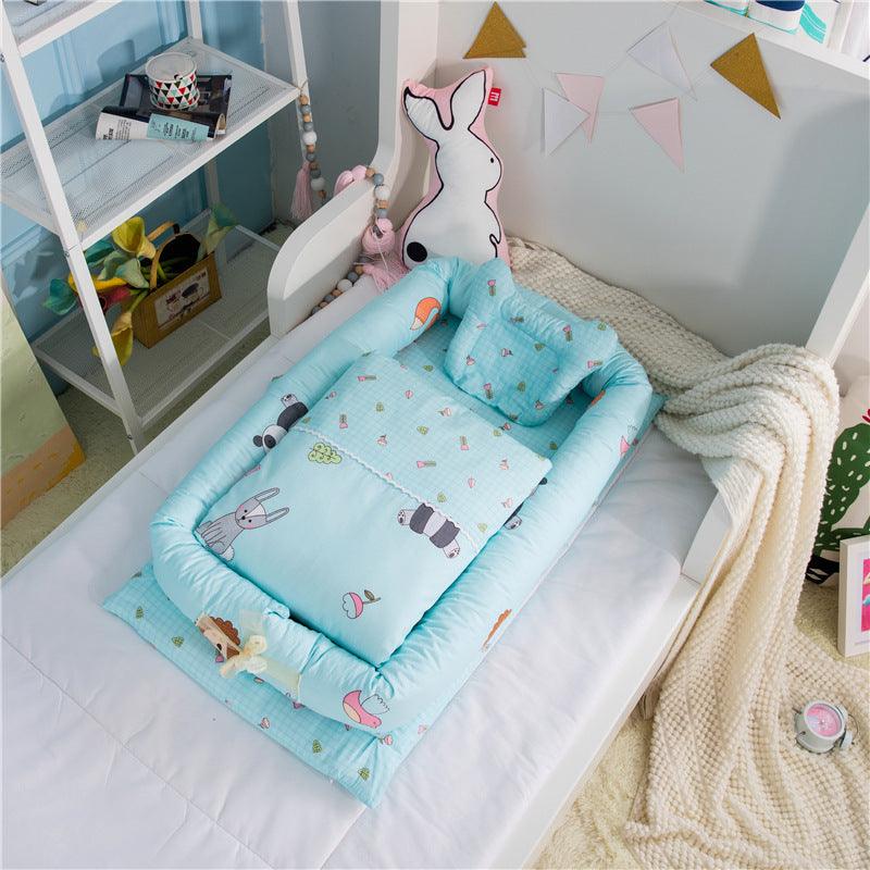 Crib Anti-pressure Newborn Foldable Portable Crib Middle Bed Baby Infant Mattress Bionic Travel Bed - Almoni Express