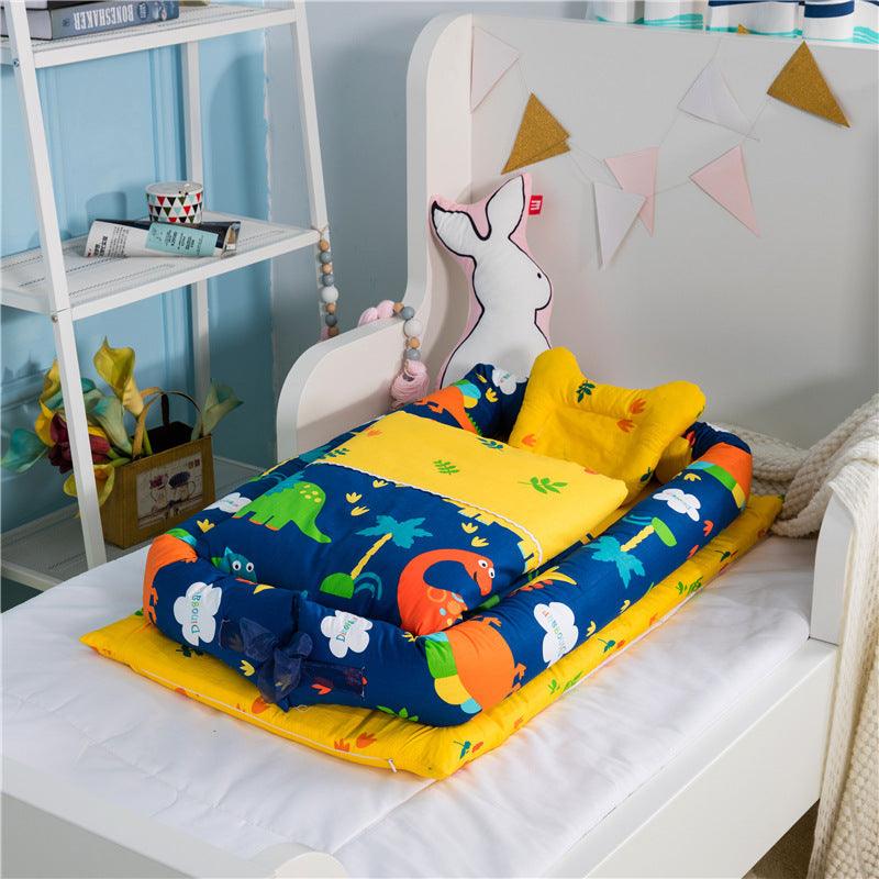 Crib Anti-pressure Newborn Foldable Portable Crib Middle Bed Baby Infant Mattress Bionic Travel Bed - Almoni Express