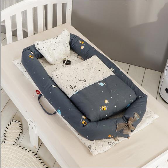 Crib Anti-pressure Newborn Foldable Portable Crib Middle Bed Baby Infant Mattress Bionic Travel Bed - Almoni Express