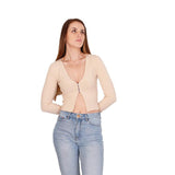 Crop long sleeve ribbed top - Almoni Express