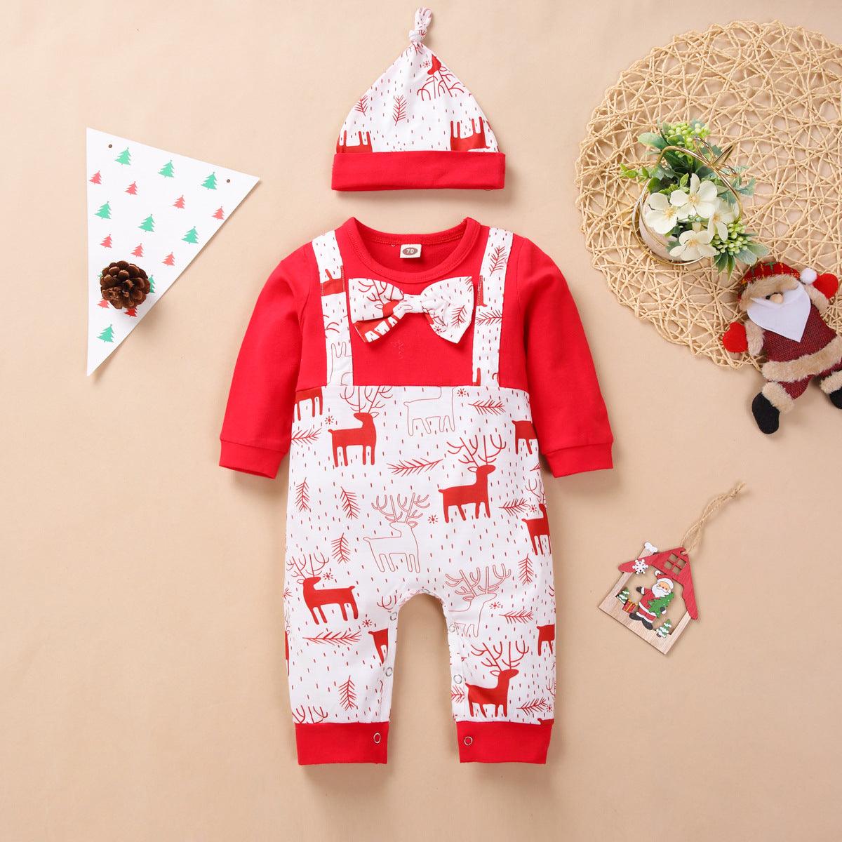 Cross Border Autumn And Winter Christmas Baby Jumpsuit - Almoni Express