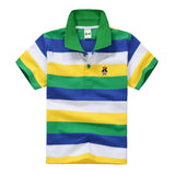 CUHK Children's T-shirt Cotton Striped Lapel Polo Shirt - Almoni Express