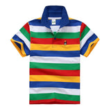 CUHK Children's T-shirt Cotton Striped Lapel Polo Shirt - Almoni Express