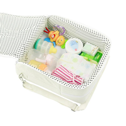 Custom-made multi function double one Mommy bag portable folding baby bed outdoor travel handbag - Almoni Express