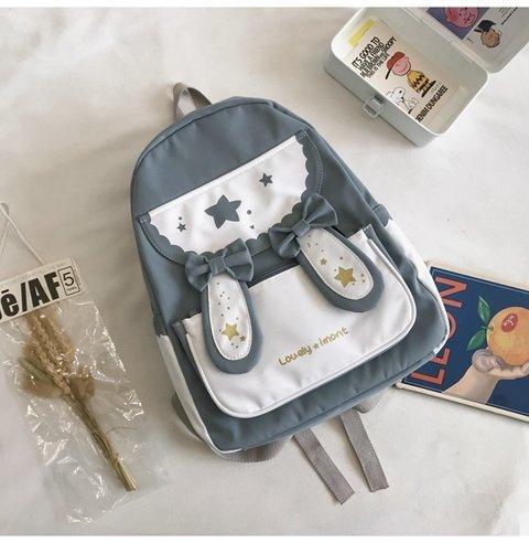 Cute Bunny Ears Bowknot Backpack Student - Almoni Express