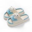 Cute Cartoon Bear Slippers Spring And Autumn Fashion Thick-soled Mute Linen Slipper Women's House Shoes - AL MONI EXPRESS