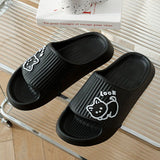 Cute Cat Slippers Summer Women Home Shoes Bath Thick Platform Non-Slip Slides Indoor Outdoor - AL MONI EXPRESS