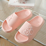 Cute Cat Slippers Summer Women Home Shoes Bath Thick Platform Non-Slip Slides Indoor Outdoor - AL MONI EXPRESS