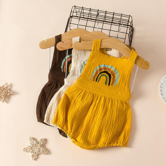 Cute newborn baby rainbow jumpsuit - Almoni Express