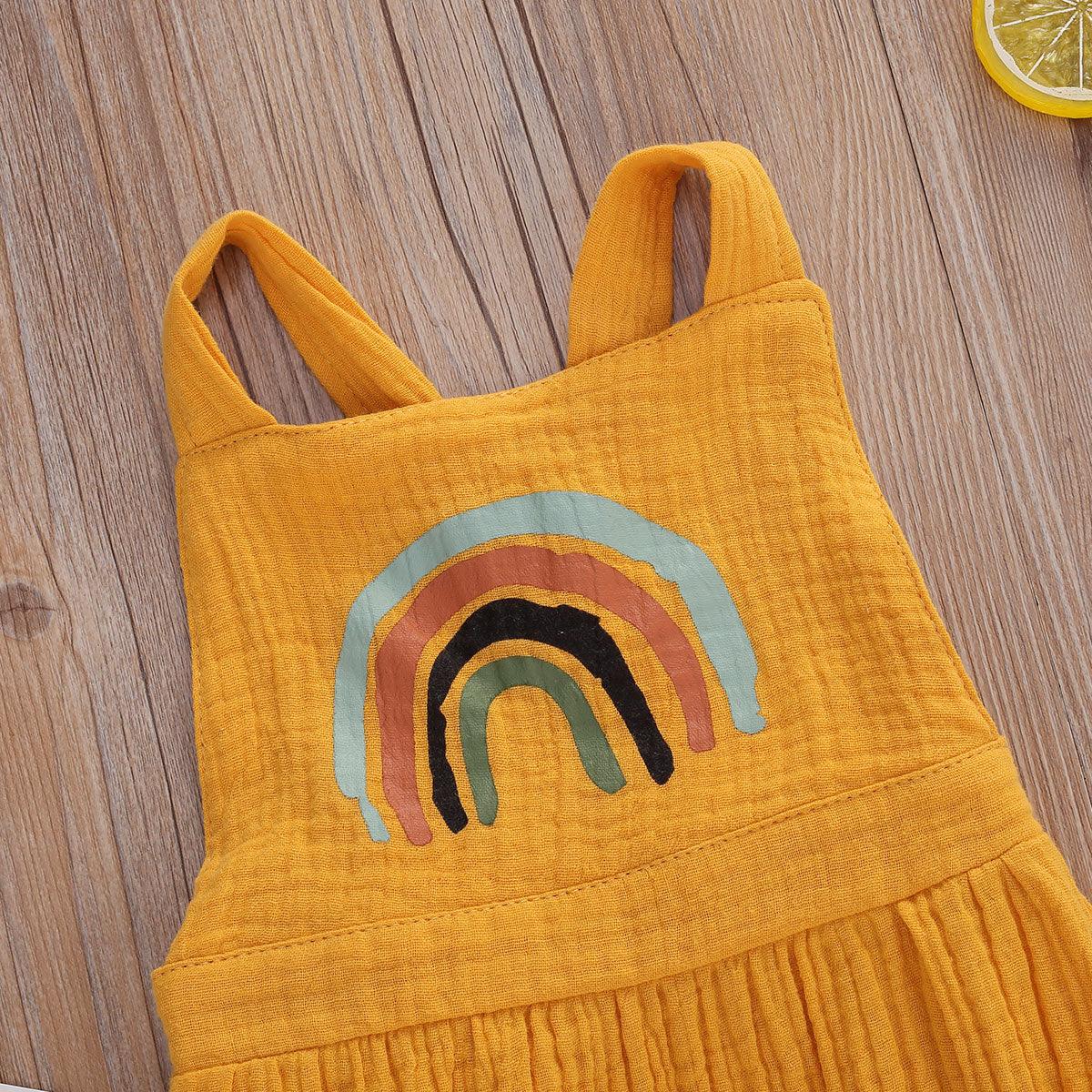 Cute newborn baby rainbow jumpsuit - Almoni Express