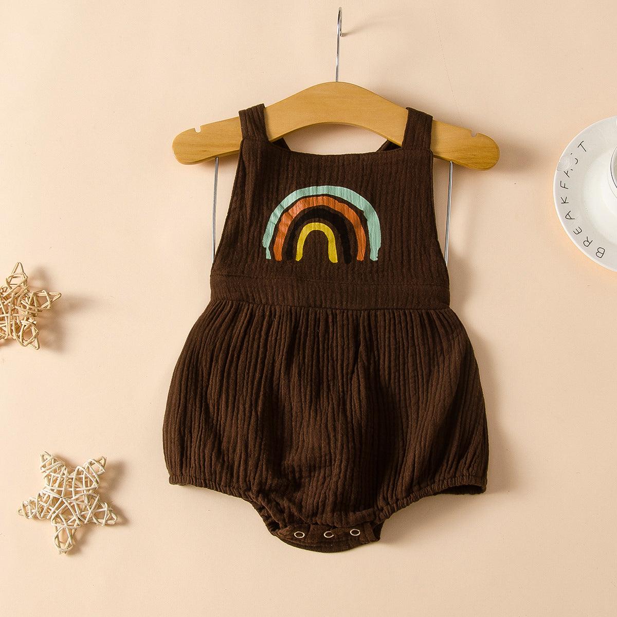 Cute newborn baby rainbow jumpsuit - Almoni Express