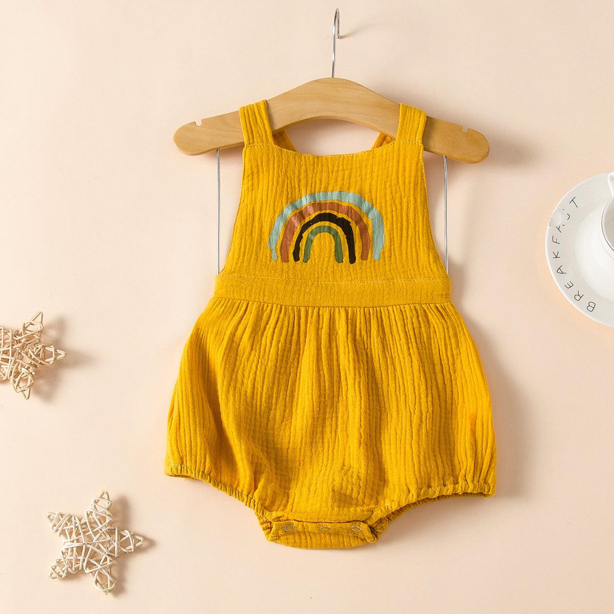 Cute newborn baby rainbow jumpsuit - Almoni Express