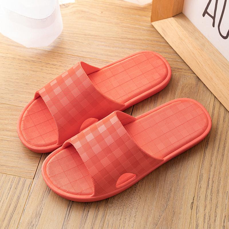 Cute Plaid Print Home Slippers Soft Sole Non-slip Floor Bathroom Shower Slippers For Women And Men House Shoes - AL MONI EXPRESS